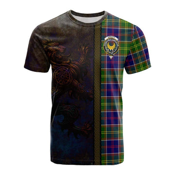 Arnott Tartan Family Crest Cotton T-shirt Alba Gu Brath Be Brave Lion Ancient Style