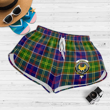 Arnott Tartan Womens Shorts with Family Crest - Tartanvibesclothing