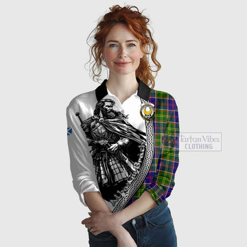 Arnott Tartan Clan Crest Women's Casual Shirt with Highlander Warrior Celtic Style Female - Tartan Vibes Clothing
