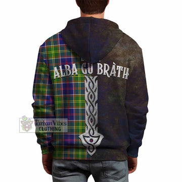 Arnott Tartan Family Crest Hoodie Alba Gu Brath Be Brave Lion Ancient Style - Tartan Vibes Clothing