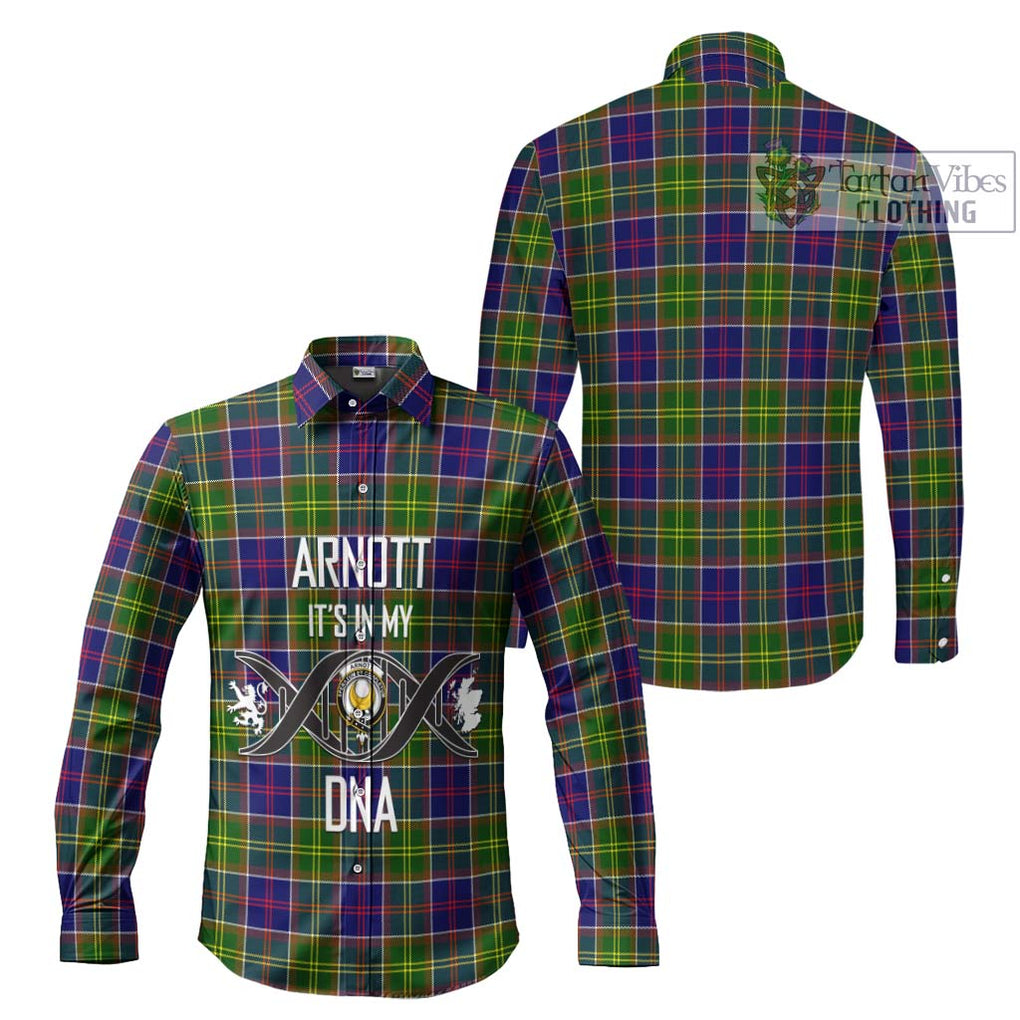 Arnott Tartan Long Sleeve Button Shirt with Family Crest DNA In Me Style Men's Shirt - Tartanvibesclothing Shop