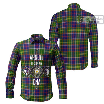 Arnott Tartan Long Sleeve Button Shirt with Family Crest DNA In Me Style Men's Shirt - Tartanvibesclothing Shop