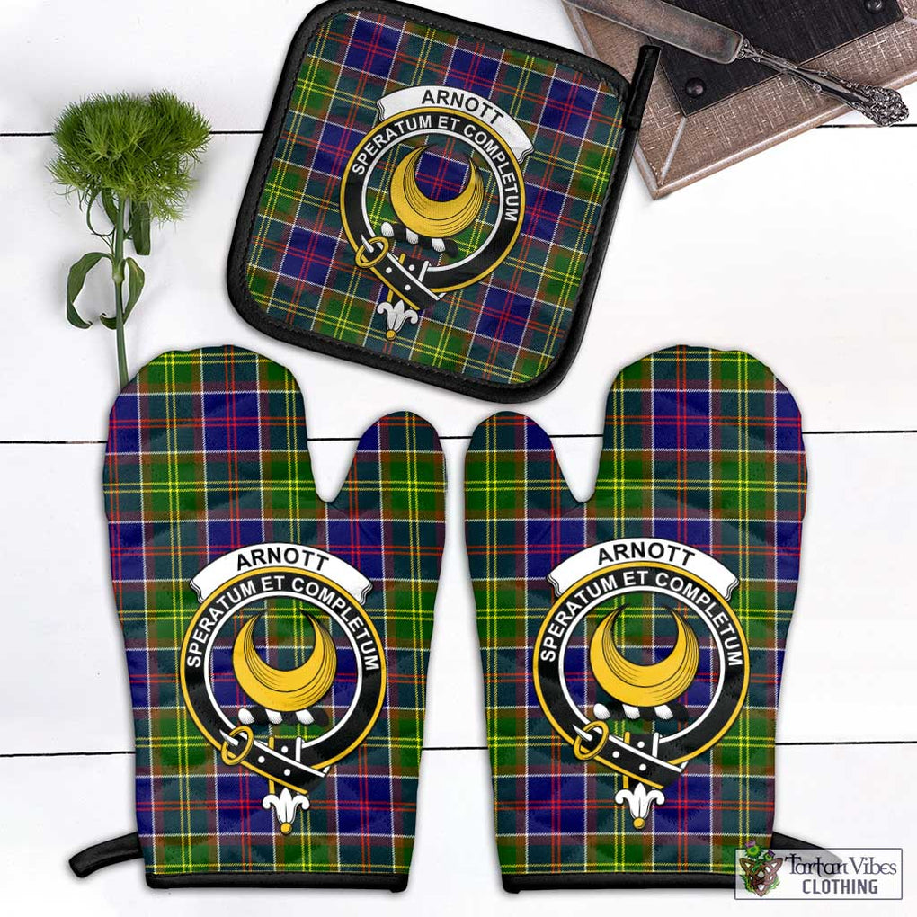 Arnott Tartan Combo Oven Mitt & Pot-Holder with Family Crest - Tartan Vibes Clothing