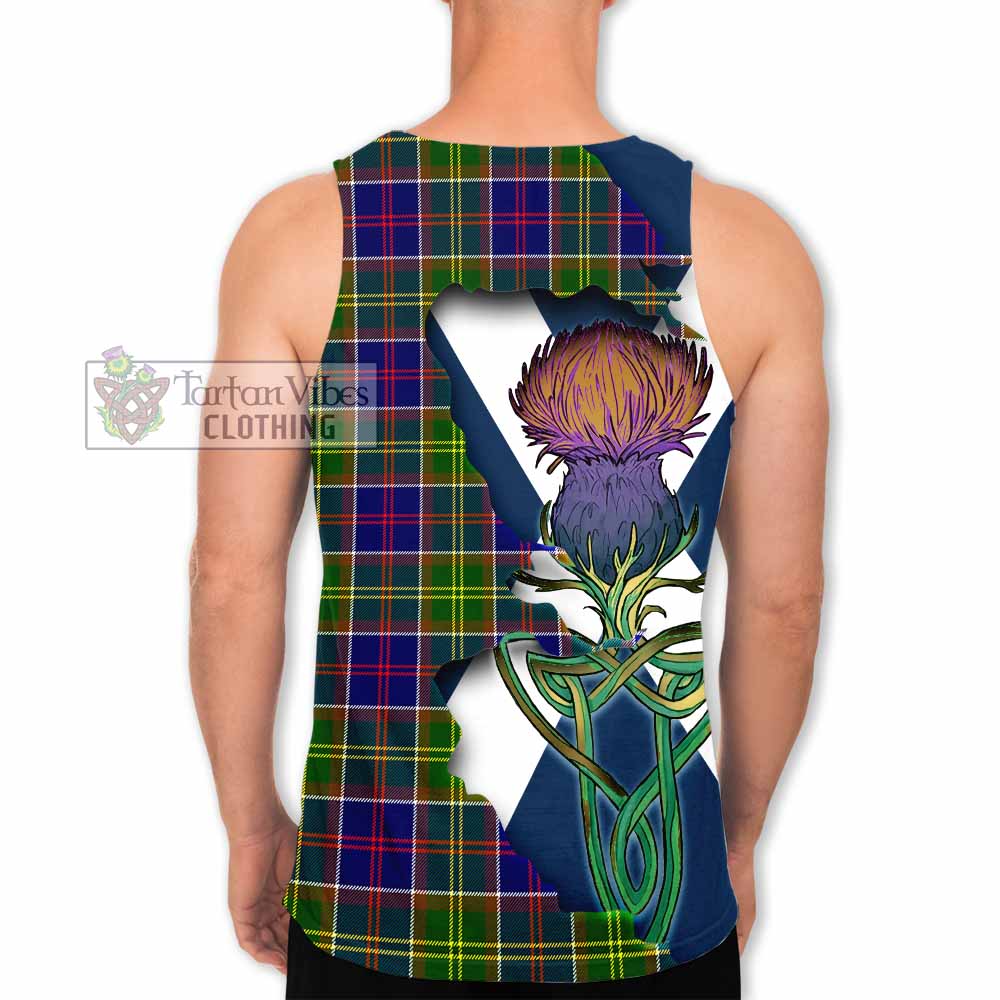 Tartan Vibes Clothing Arnott Tartan Family Crest Men's Tank Top Scottish Thistle Celtic Inspired