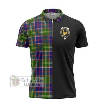 Arnott Tartan Zipper Polo Shirt with Family Crest and Half Of Me Style - Tartan Vibes Clothing