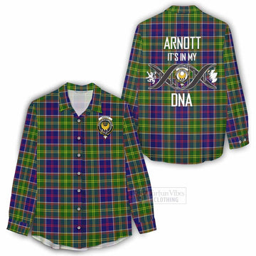 Arnott Tartan Women's Casual Shirt with Family Crest DNA In Me Style - Tartan Vibes Clothing