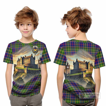 Arnott Tartan Family Crest Kid T-Shirt with Scottish Ancient Castle Style - Tartan Vibes Clothing