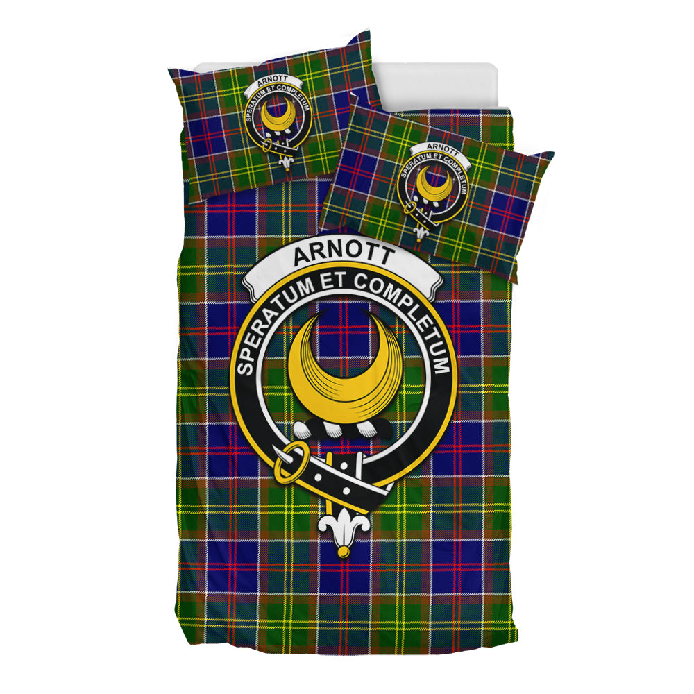 Arnott Tartan Bedding Set with Family Crest - Tartan Vibes Clothing