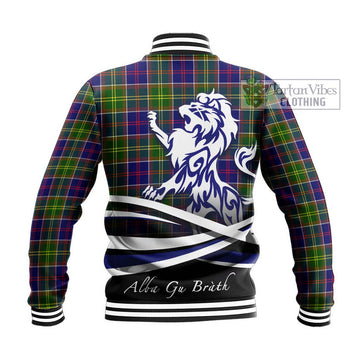 Arnott Tartan Baseball Jacket with Alba Gu Brath Regal Lion Emblem - Tartan Vibes Clothing