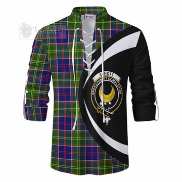 Arnott Tartan Ghillie Kilt Shirt with Family Crest Circle Style - Tartan Vibes Clothing