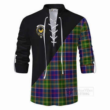 Arnott Tartan Ghillie Kilt Shirt with Family Crest and Military Logo Style - Tartan Vibes Clothing