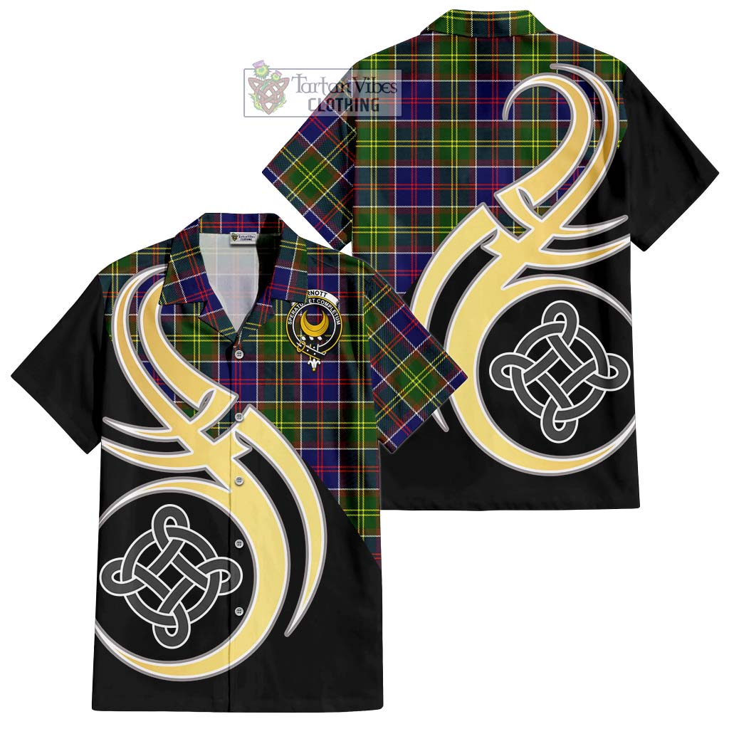 Arnott Tartan Hawaiian Shirt with Family Crest and Celtic Symbol Style - Tartan Vibes Clothing