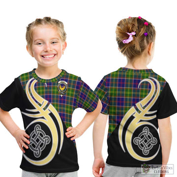 Arnott Tartan Kid T-Shirt with Family Crest and Celtic Symbol Style - Tartan Vibes Clothing