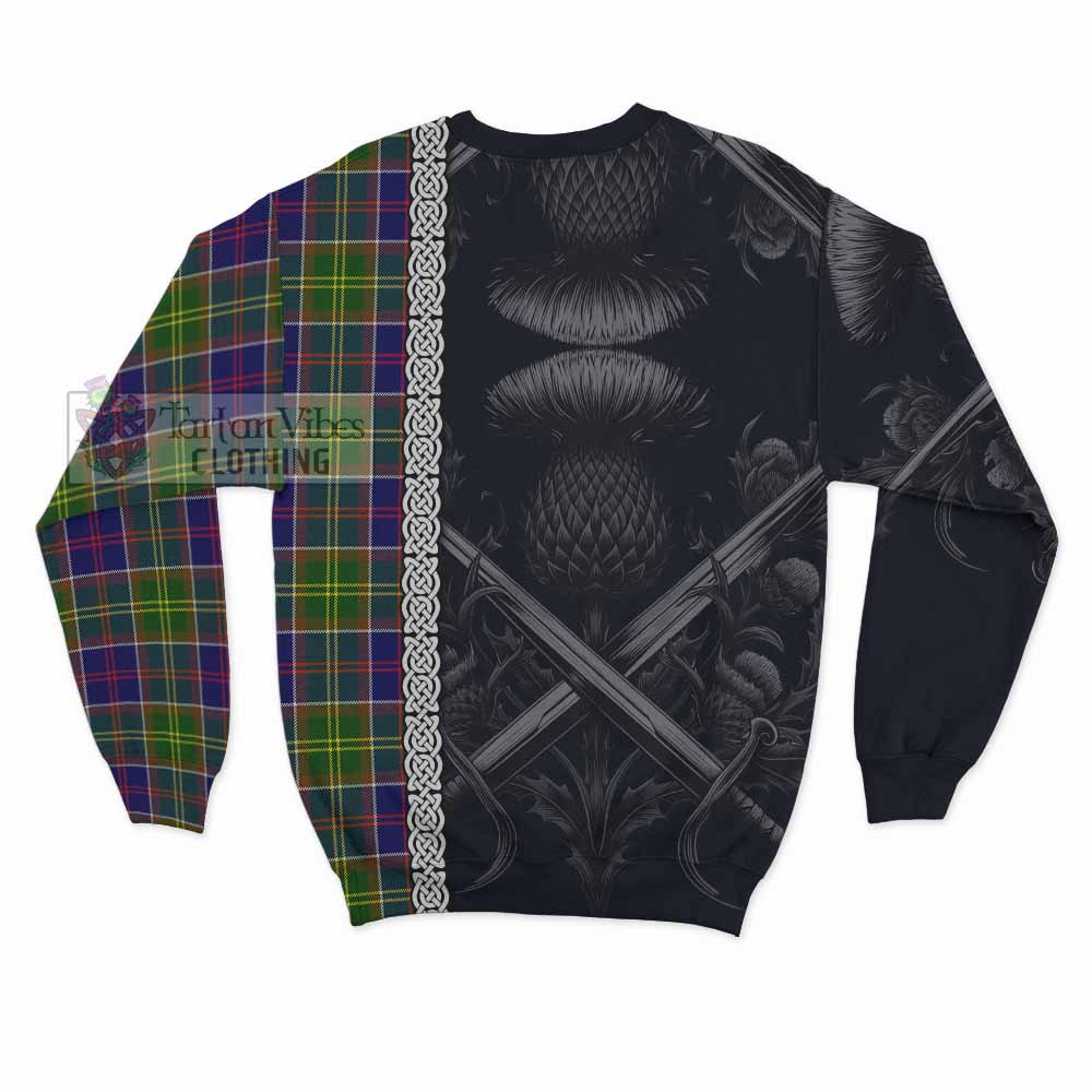Arnott Tartan Sweatshirt with Family Crest Cross Sword Thistle Celtic Vibes - Tartan Vibes Clothing