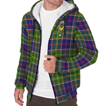 Arnott Tartan Sherpa Hoodie with Family Crest - Tartan Vibes Clothing