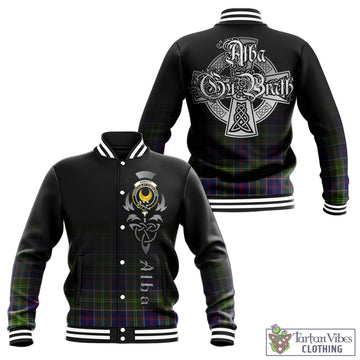 Tartan Vibes Clothing Arnott Tartan Baseball Jacket Featuring Alba Gu Brath Family Crest Celtic Inspired