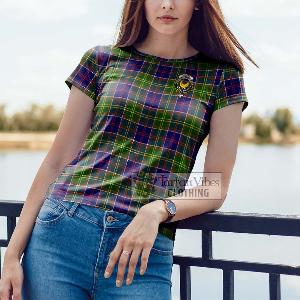 Arnott Tartan Cotton T-Shirt with Family Crest - Tartan Vibes Clothing