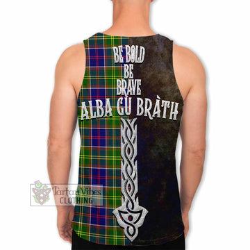 Arnott Tartan Family Crest Men's Tank Top Alba Gu Brath Be Brave Lion Ancient Style - Tartan Vibes Clothing
