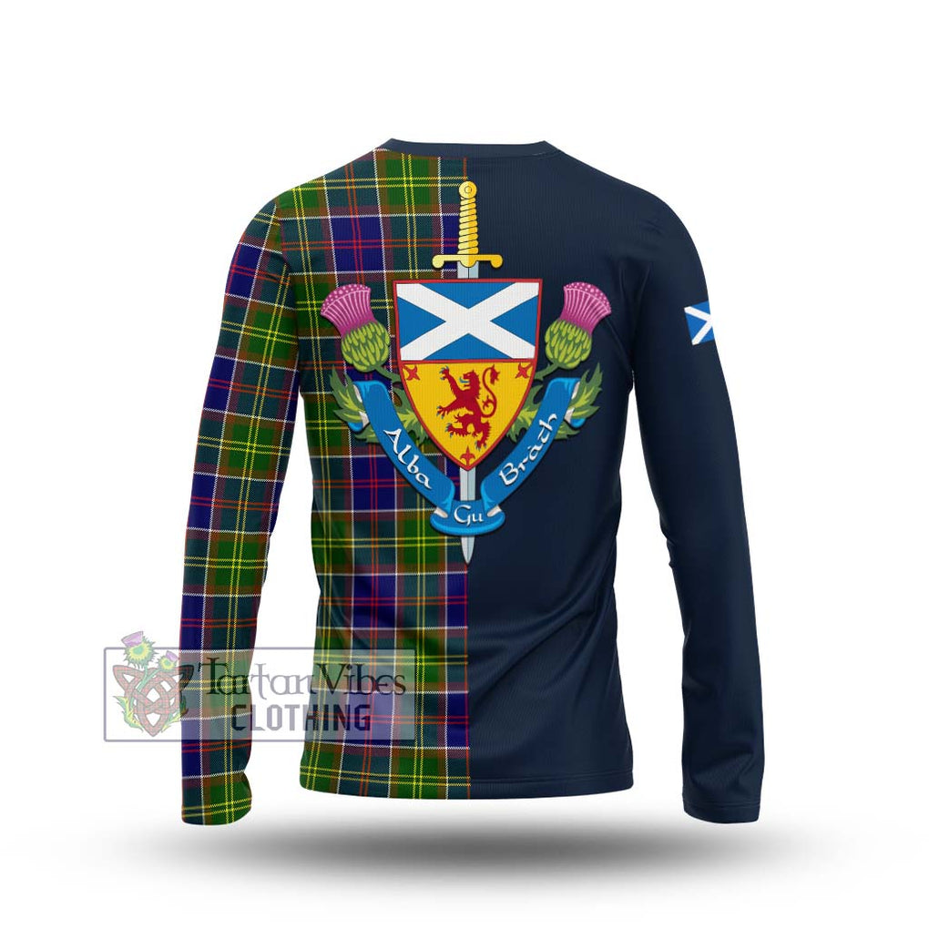 Arnott Tartan Long Sleeve T-Shirt Alba with Scottish Lion Royal Arm Half Style - Tartan Vibes Clothing