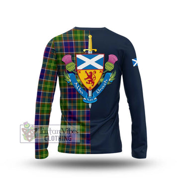 Arnott Tartan Long Sleeve T-Shirt Alba with Scottish Lion Royal Arm Half Style - Tartan Vibes Clothing