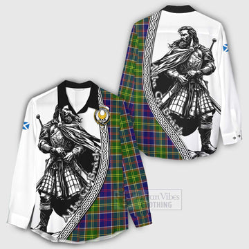 Arnott Tartan Clan Crest Women's Casual Shirt with Highlander Warrior Celtic Style - Tartan Vibes Clothing