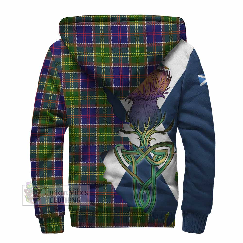 Tartan Vibes Clothing Arnott Tartan Family Crest Sherpa Hoodie Scottish Thistle Celtic Inspired