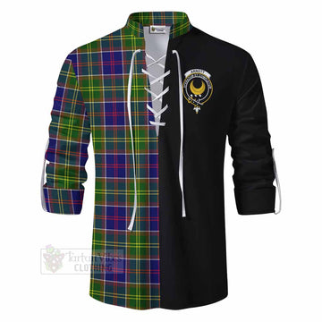 Arnott Tartan Ghillie Kilt Shirt with Family Crest and Half Of Me Style - Tartan Vibes Clothing