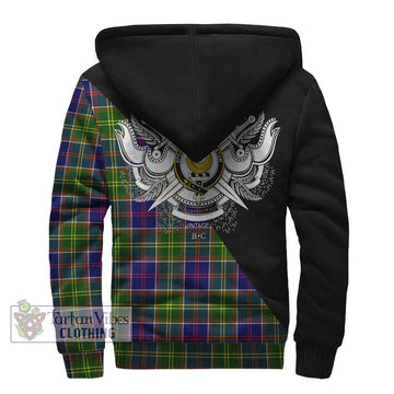 Arnott Tartan Sherpa Hoodie with Family Crest and Military Logo Style - Tartan Vibes Clothing
