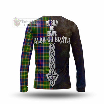 Arnott Tartan Family Crest Long Sleeve T-Shirt Alba Gu Brath Be Brave Lion Ancient Style - Tartan Vibes Clothing