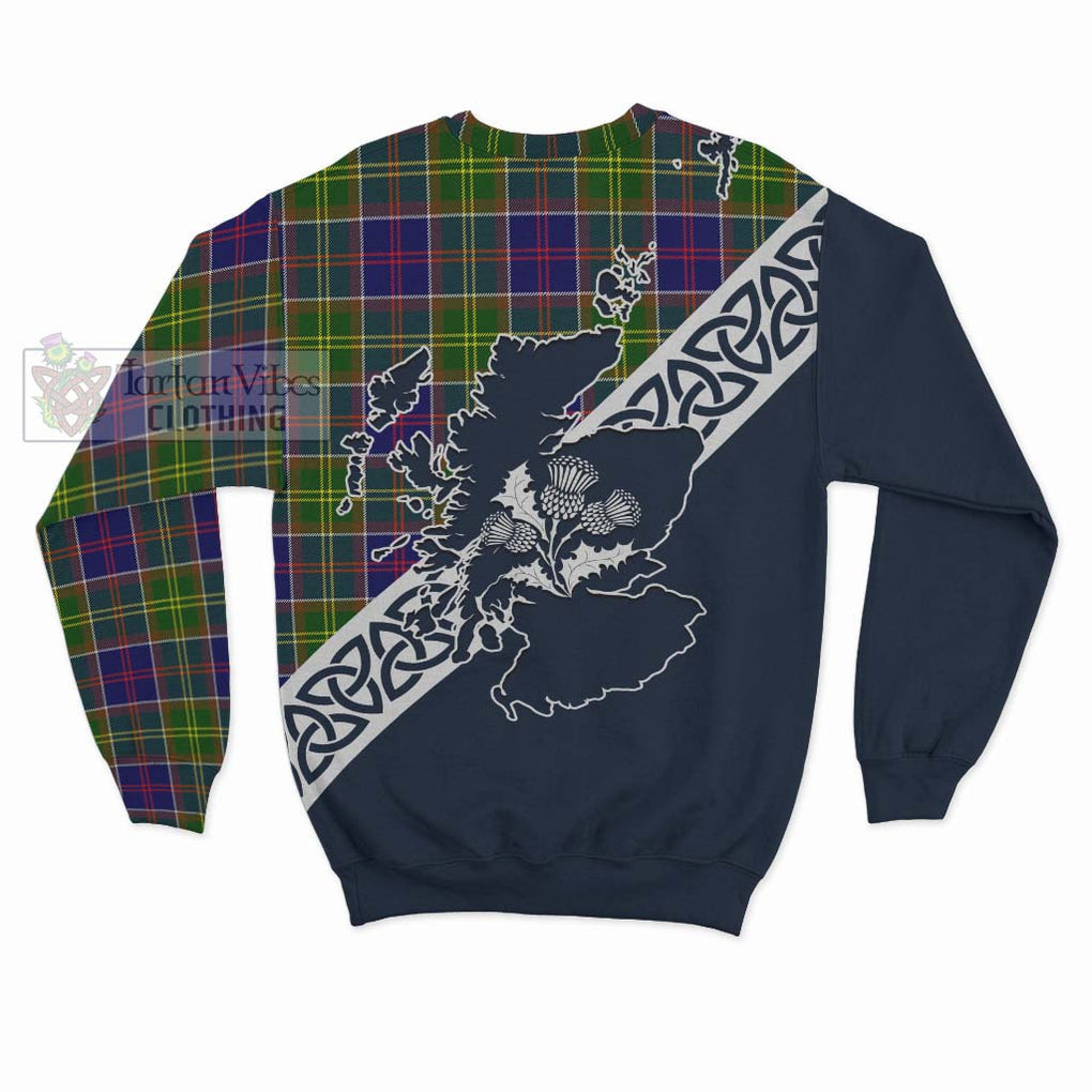 Arnott Tartan Sweatshirt Featuring Thistle and Scotland Map - Tartan Vibes Clothing