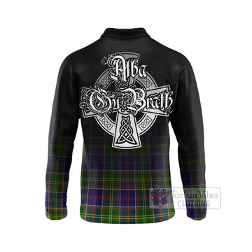 Arnott Tartan Long Sleeve Polo Shirt Featuring Alba Gu Brath Family Crest Celtic Inspired - Tartan Vibes Clothing