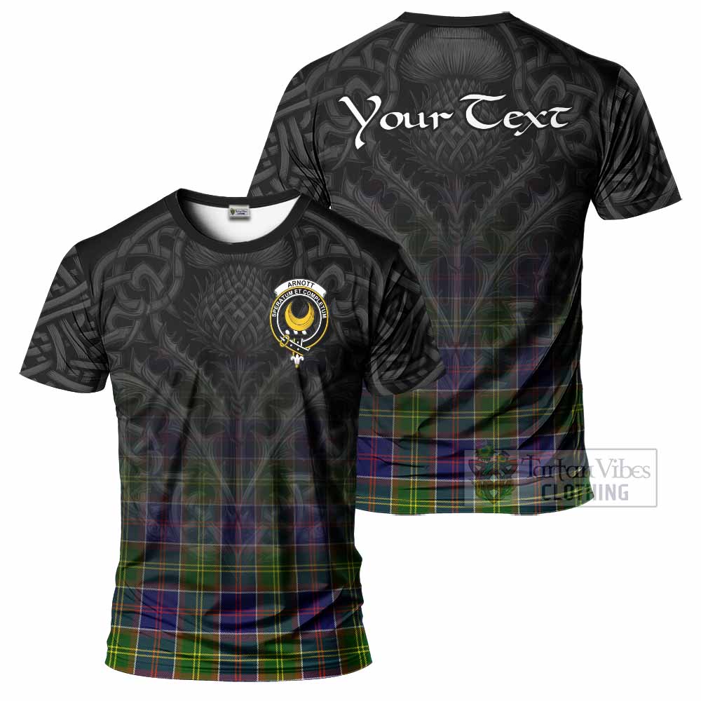 Tartan Vibes Clothing Arnott Tartan T-Shirt with Family Crest Celtic Thistle Vibes