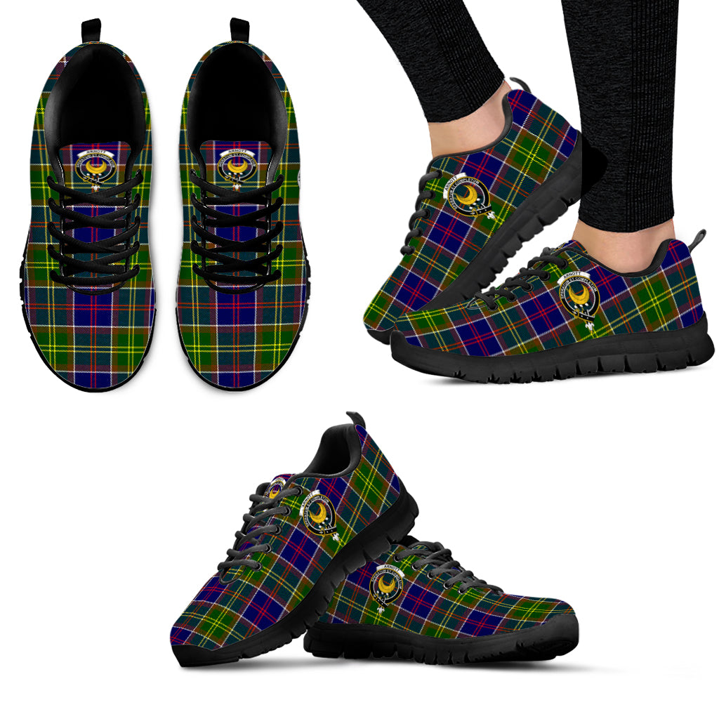 Arnott Tartan Sneakers with Family Crest - Tartan Vibes Clothing