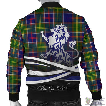Arnott Tartan Bomber Jacket with Alba Gu Brath Regal Lion Emblem - Tartan Vibes Clothing