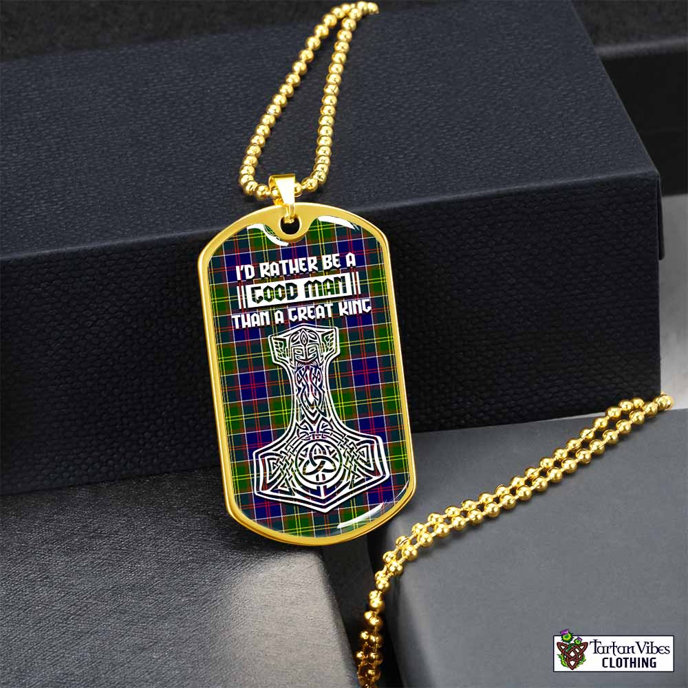 Arnott Tartan Dog Tag Necklace Viking Mjolnir Style Gold No - Tartan Vibes Clothing