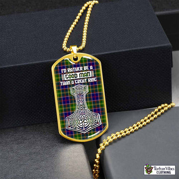 Tartan Vibes Clothing Arnott Tartan Dog Tag Necklace Viking Mjolnir Style