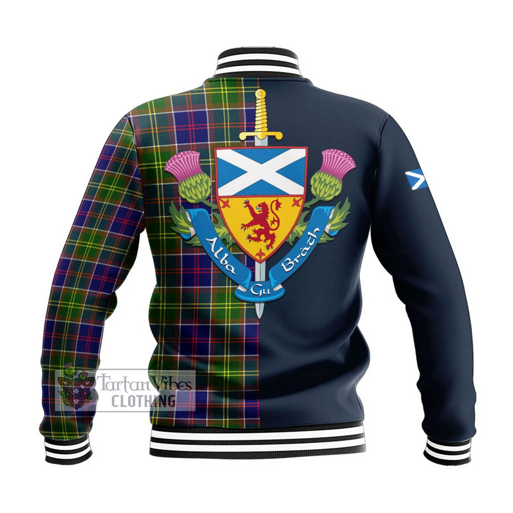 Arnott Tartan Baseball Jacket Alba with Scottish Lion Royal Arm Half Style - Tartan Vibes Clothing