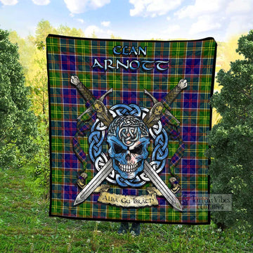 Arnott Tartan Quilt with Celtic Skull Alba Gu Brath Style - Tartan Vibes Clothing