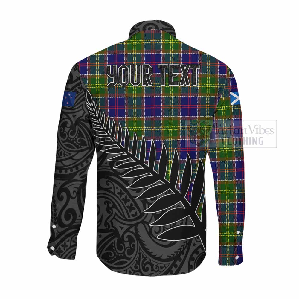Arnott Crest Tartan Long Sleeve Button Shirt with New Zealand Silver Fern Half Style Men's Shirt - Tartan Vibes Clothing