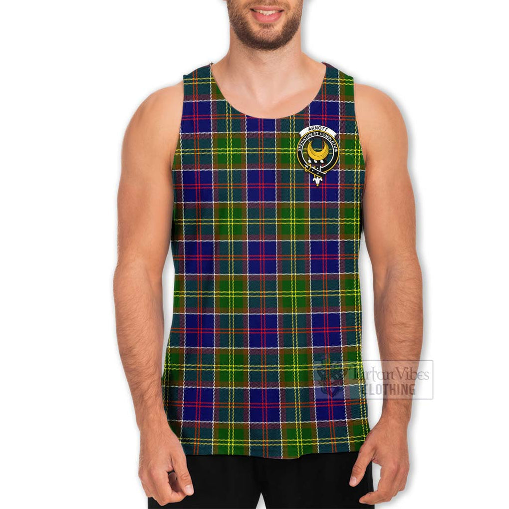 Arnott Tartan Men's Tank Top with Family Crest Celtic Skull Style - Tartan Vibes Clothing