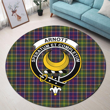 Arnott Tartan Round Rug with Family Crest - Tartan Vibes Clothing
