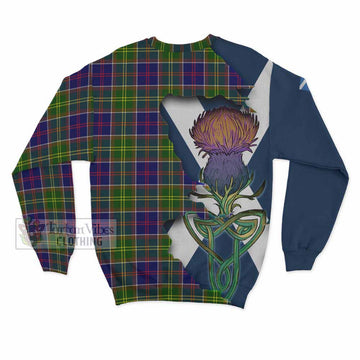 Tartan Vibes Clothing Arnott Tartan Family Crest Sweatshirt Scottish Thistle Celtic Inspired