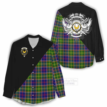 Arnott Tartan Women's Casual Shirt with Family Crest and Military Logo Style - Tartan Vibes Clothing