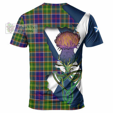 Tartan Vibes Clothing Arnott Tartan Family Crest T-Shirt Scottish Thistle Celtic Inspired