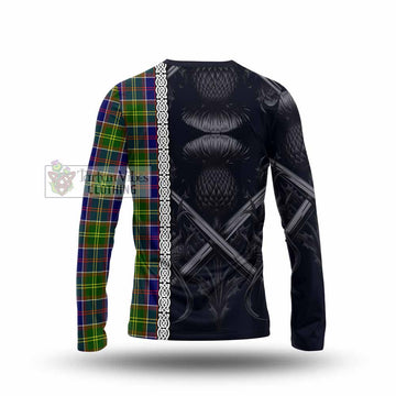 Arnott Tartan Long Sleeve T-Shirt with Family Crest Cross Sword Thistle Celtic Vibes - Tartan Vibes Clothing