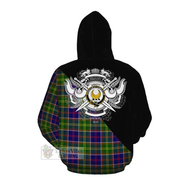 Arnott Tartan Cotton Hoodie with Family Crest and Military Logo Style Pullover Hoodie - Tartan Vibes Clothing