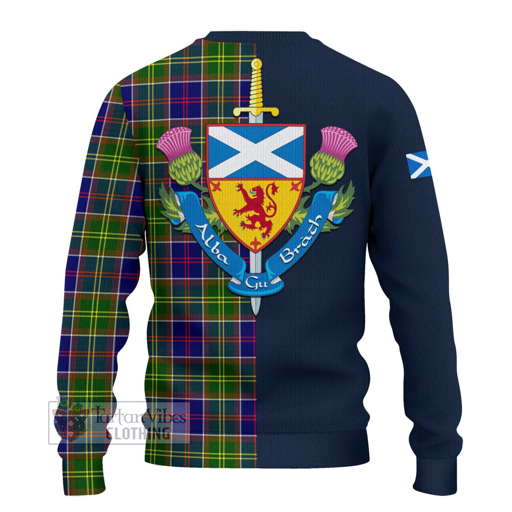 Arnott Tartan Ugly Sweater Alba with Scottish Lion Royal Arm Half Style - Tartan Vibes Clothing
