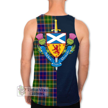 Arnott Tartan Men's Tank Top Alba with Scottish Lion Royal Arm Half Style - Tartan Vibes Clothing