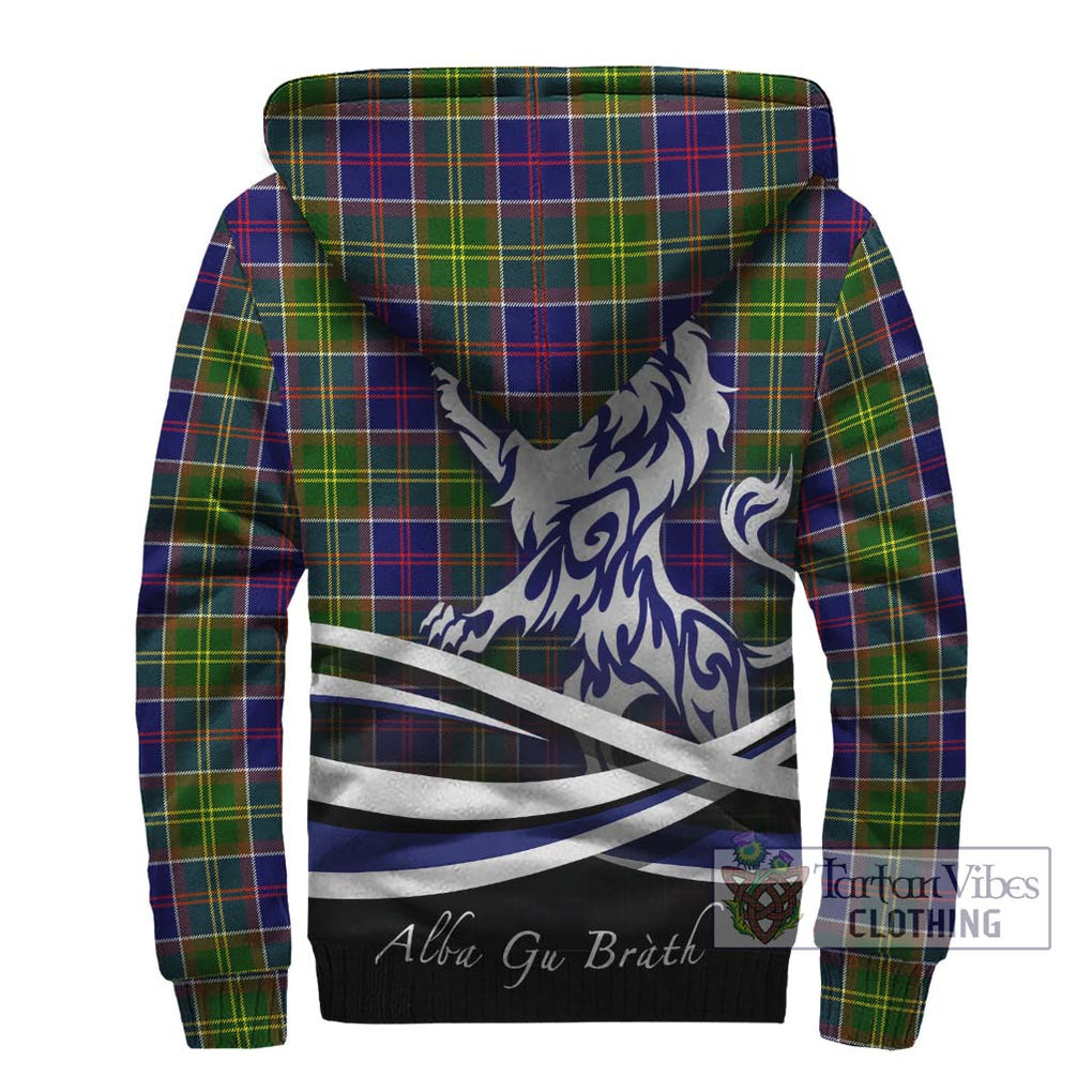 Arnott Tartan Sherpa Hoodie with Alba Gu Brath Regal Lion Emblem - Tartan Vibes Clothing