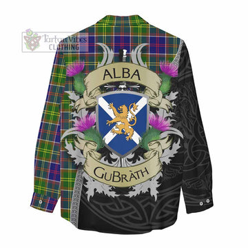 Arnott Tartan Family Crest Women's Casual Shirt Lion Rampant Royal Thistle Shield Celtic Inspired - Tartan Vibes Clothing